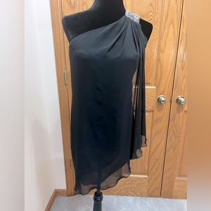 Calvin Klein Classic one shoulder strap dress you can party and eat in